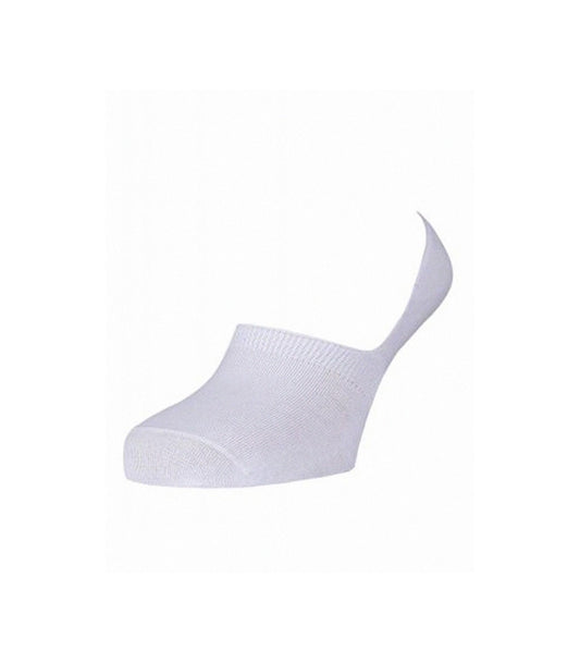 Ysabel Mora 17391 - Plain white cotton cushioned sports shoe liners with flat toe seams, elasticated panel around the foot and silicone gripper strips on the heel.