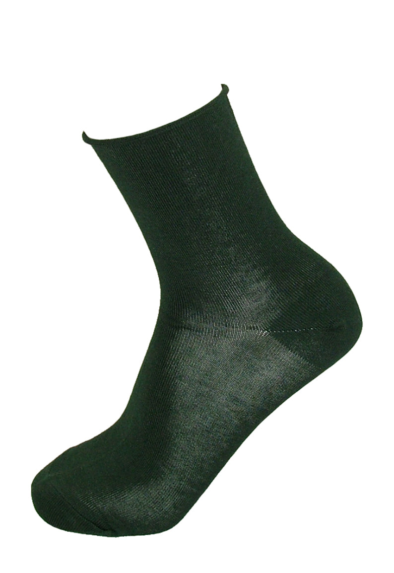 Silvia Grandi - Basic Cotton Socks - dark bottle green no cuff cotton ankle socks