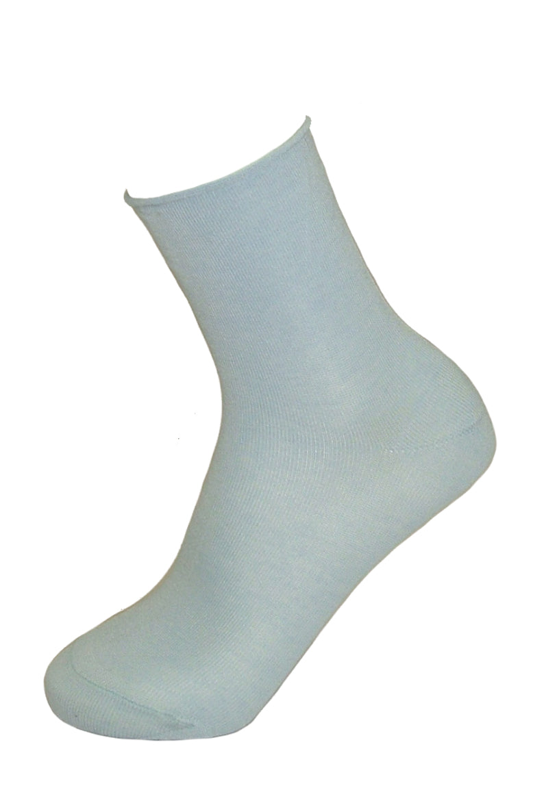 Silvia Grandi - Basic Cotton Socks - light blue no cuff cotton ankle socks