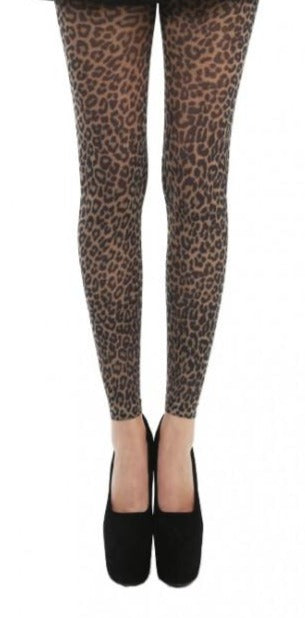 Pamela Mann Leopard Print Footless Tights