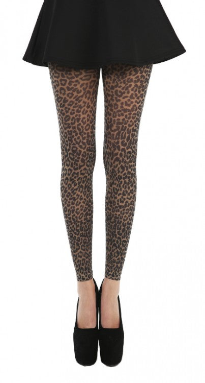 Pamela Mann Leopard Print Footless Tights