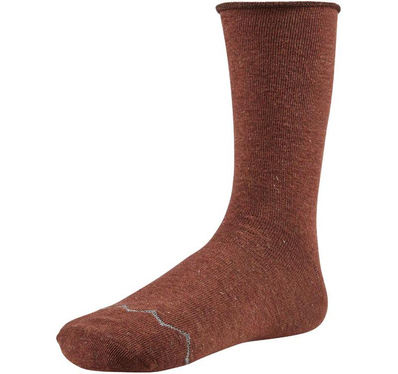 Ysabel Mora - 12662 Zig-Zag Socks - rust orange no cuff socks with silver zig zag stripe at the toe