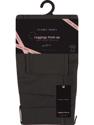 Ysabel Mora 70242 Push-Up Treggings - Black mid rise trouser leggings with that shape the legs right up to the waist. They have a black side zip closure, belt loops, back pockets, faux button up fly and front pocket stitching.