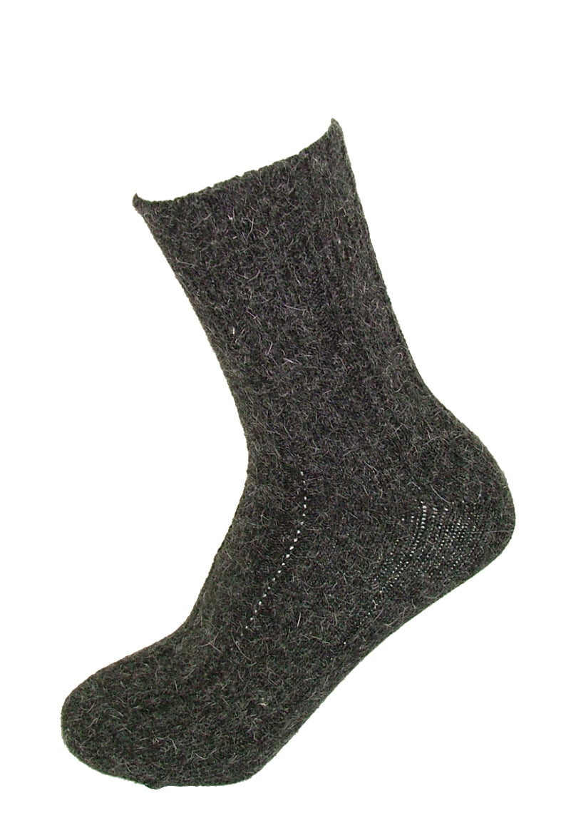 Ysabel Mora - 12735 Angora Socks - women's warm and cosy winter wooly ribbed thermal hiking socks in black