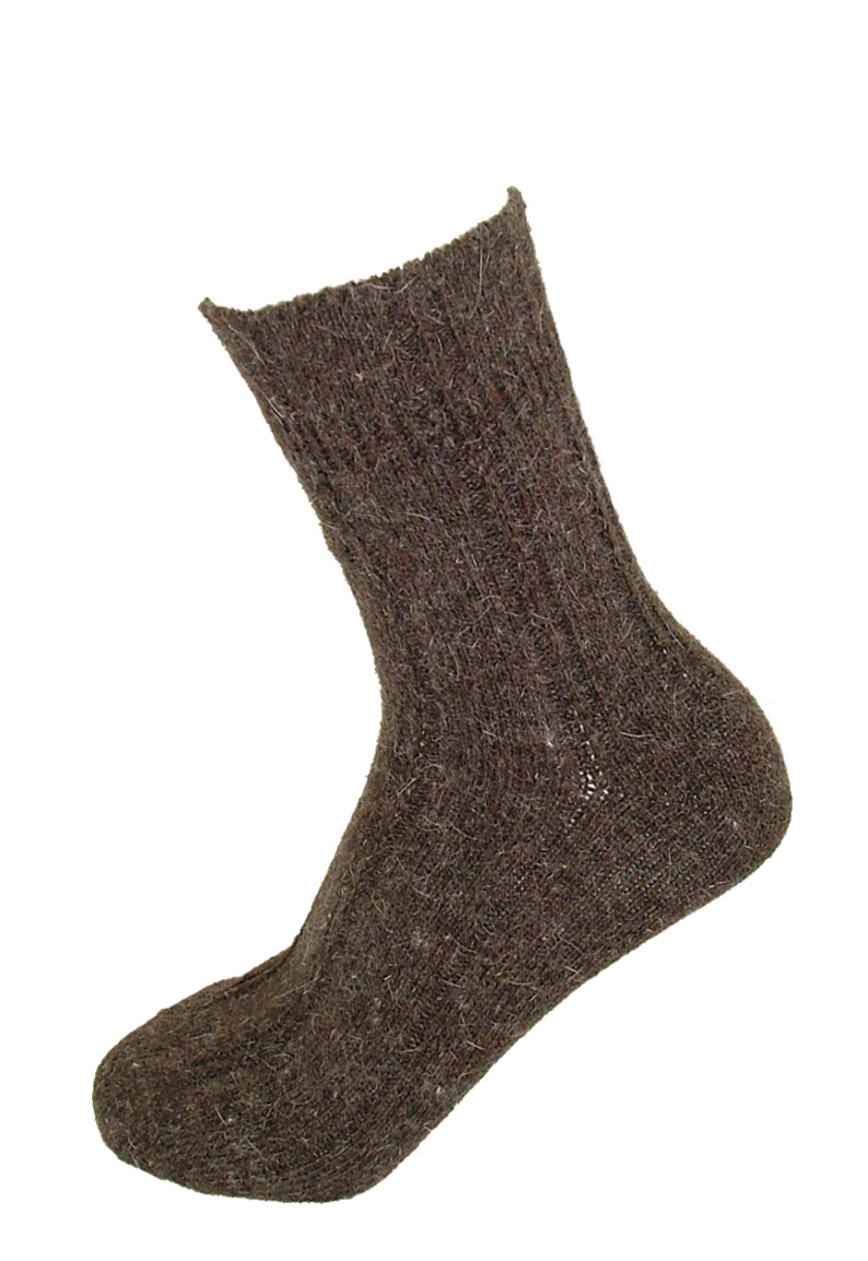 Ysabel Mora - 12735 Angora Socks - women's warm and cosy winter wooly ribbed thermal hiking socks in brown