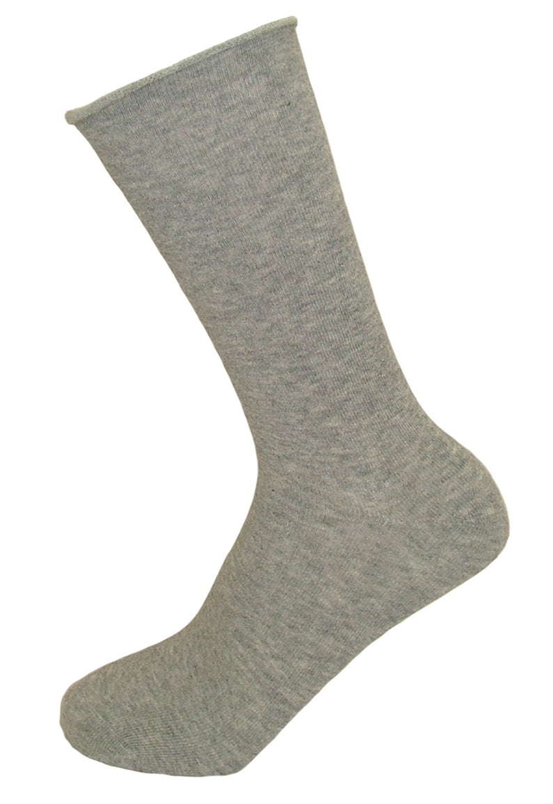 Ysabel Mora - 12726 Basico Sin Puno - no cuff cotton ankle socks in light grey