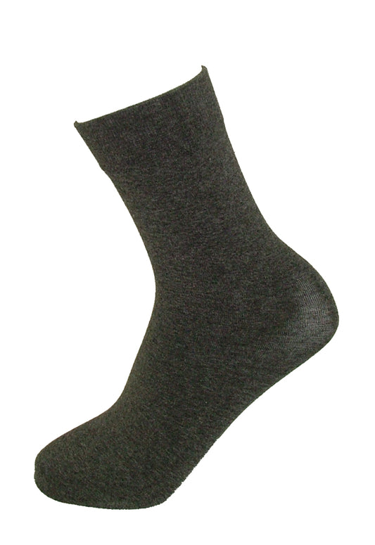 Ysabel Mora Cotton Tobillero - dark grey cotton mix ankle socks with deep elasticated cuff