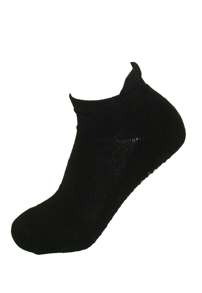 Ysabel Mora - 17392 Yoga Sock - black cotton low ankle grip socks, available in men and women's sizes