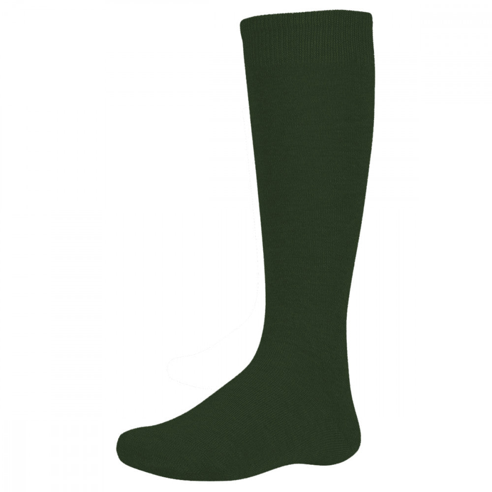 Ysabel Mora - 02815 bottle green knee-high cotton socks, perfect for older school kids